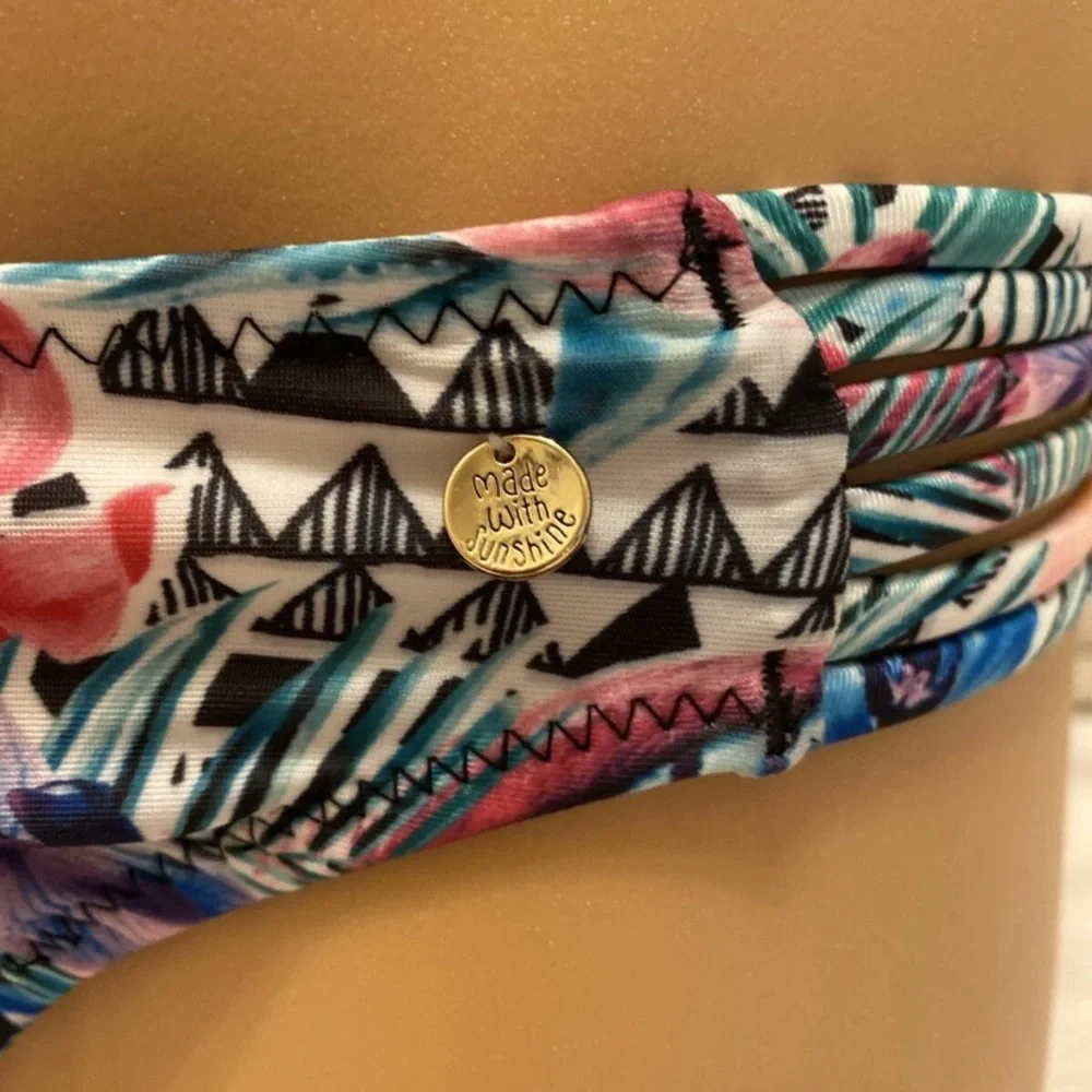 Raisins Tropical Print Bikini with Ruffle Detail